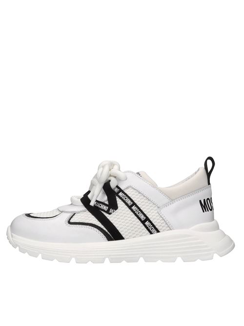 Sneakers in pelle e tessuto MOSCHINO | 80580 GINEVRAGBIANCO-NERO